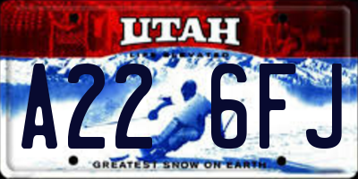 UT license plate A226FJ