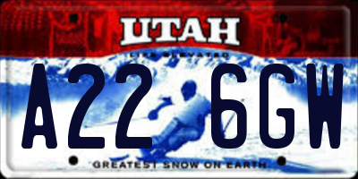 UT license plate A226GW