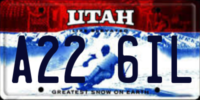 UT license plate A226IL