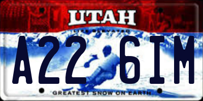 UT license plate A226IM