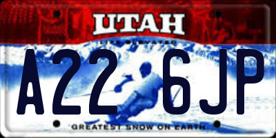 UT license plate A226JP