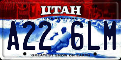 UT license plate A226LM