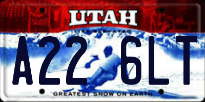 UT license plate A226LT