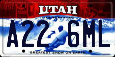UT license plate A226ML
