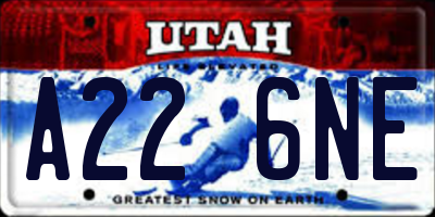 UT license plate A226NE