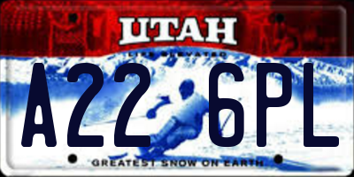 UT license plate A226PL