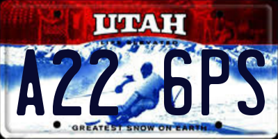 UT license plate A226PS