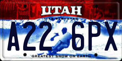 UT license plate A226PX