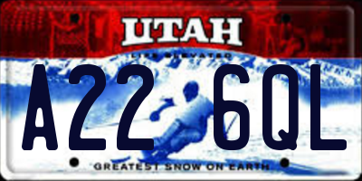UT license plate A226QL
