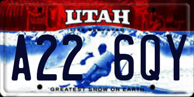 UT license plate A226QY