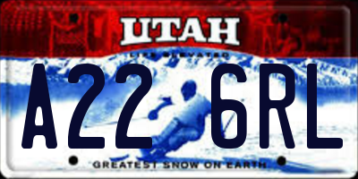 UT license plate A226RL