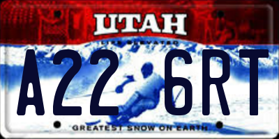 UT license plate A226RT