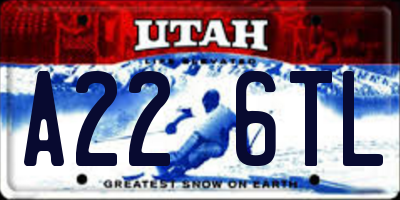 UT license plate A226TL