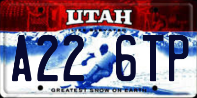 UT license plate A226TP