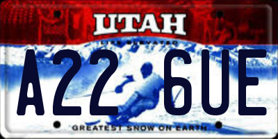 UT license plate A226UE