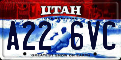 UT license plate A226VC