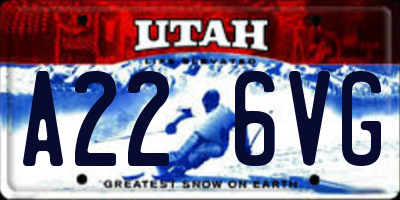 UT license plate A226VG