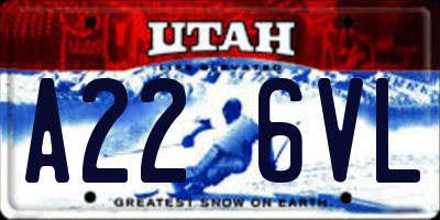 UT license plate A226VL