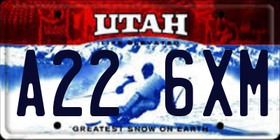 UT license plate A226XM