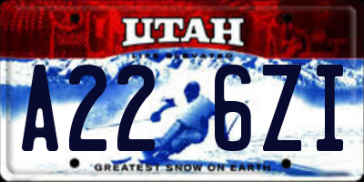 UT license plate A226ZI