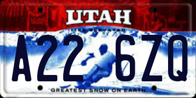 UT license plate A226ZQ