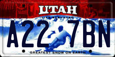 UT license plate A227BN