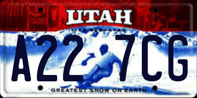 UT license plate A227CG