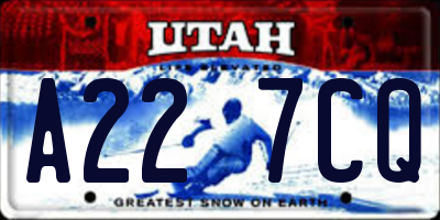 UT license plate A227CQ