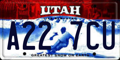 UT license plate A227CU