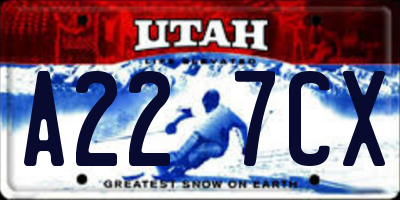 UT license plate A227CX