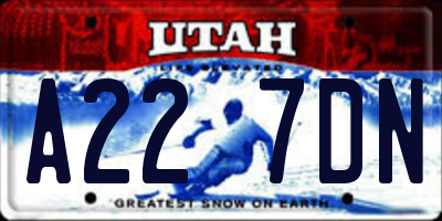 UT license plate A227DN