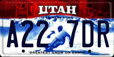 UT license plate A227DR