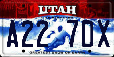 UT license plate A227DX