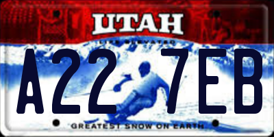 UT license plate A227EB