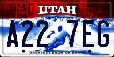 UT license plate A227EG