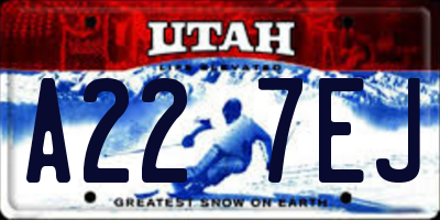 UT license plate A227EJ