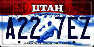 UT license plate A227EZ