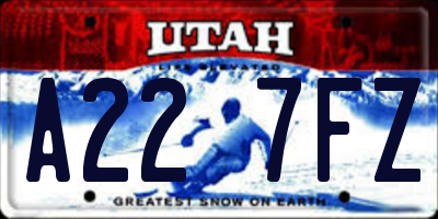 UT license plate A227FZ
