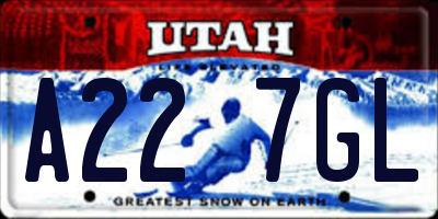 UT license plate A227GL