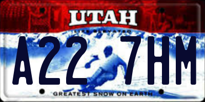 UT license plate A227HM