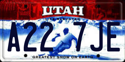 UT license plate A227JE