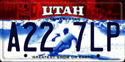 UT license plate A227LP