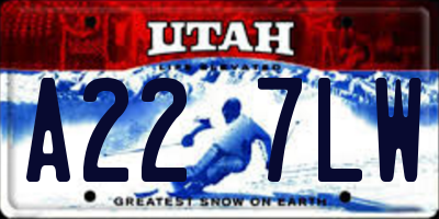UT license plate A227LW