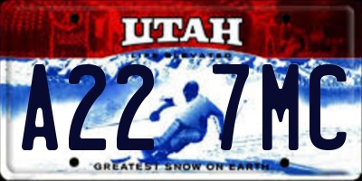 UT license plate A227MC