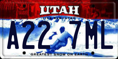 UT license plate A227ML