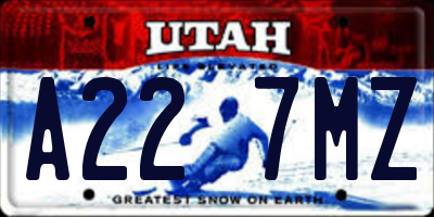 UT license plate A227MZ