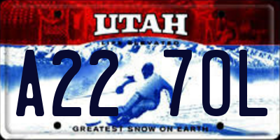 UT license plate A227OL