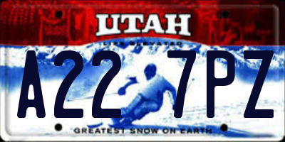 UT license plate A227PZ