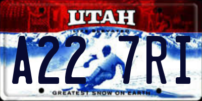 UT license plate A227RI
