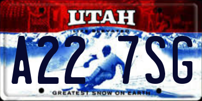 UT license plate A227SG